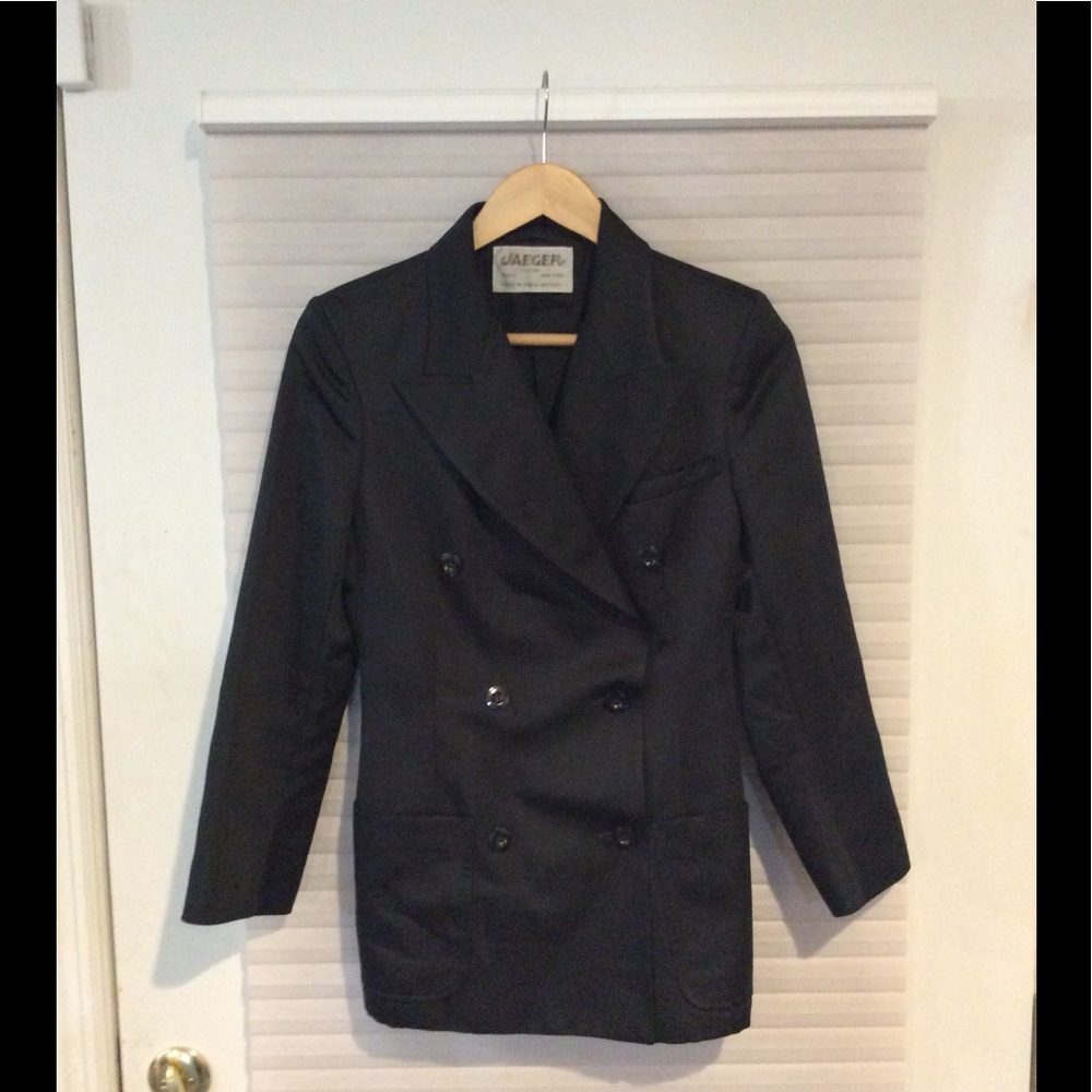 Jaeger Black Double-Breasted Blazer Jacket